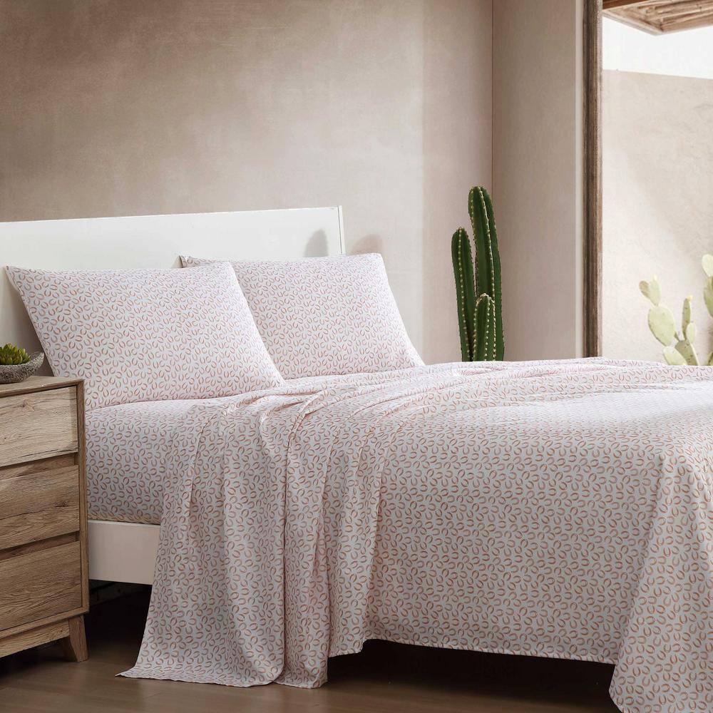 King Orange Horseshoe Print Microfiber Sheet Set
