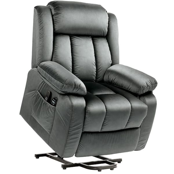 Power Lift Recliner Chair for Elderly, Electric Massage Chair Recliner with Remote Controllers, Gray