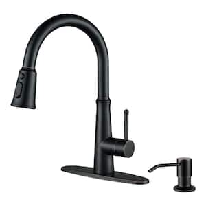 Single Handle Pull Down Sprayer Kitchen Faucet with 3-Function Sprayer and Soap Dispenser in Oil Rubbed Bronze