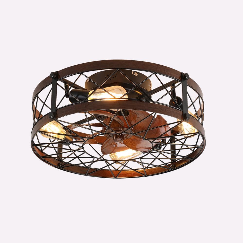 CIPACHO 21.6 in. LED Indoor Black Smart Ceiling Fan with Remote TB