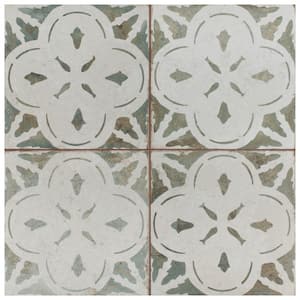 Kings Aurora Sage Encaustic 17-5/8 in. x 17-5/8 in. Ceramic Floor and Wall Tile (11.02 sq. ft./Case)