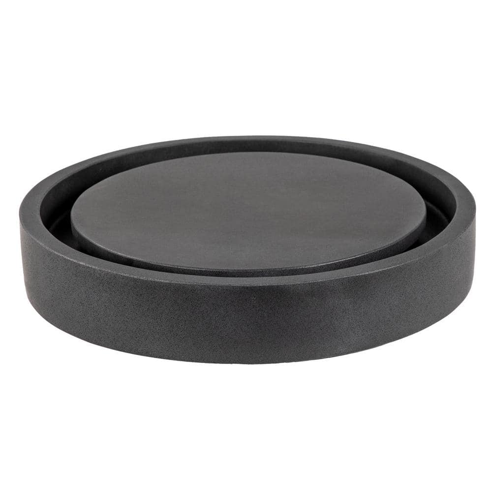 18-Inch Black Lava Stone Round Infinity Pool Sink
