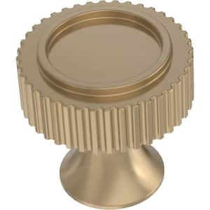Structured Column 1-1/8 in. (28 mm) Champagne Bronze Round Cabinet Knob