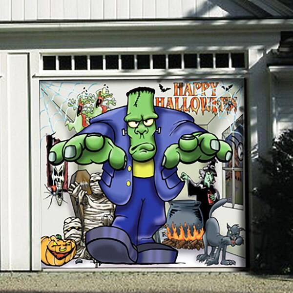 My Door Decor 7 ft. x 8 ft. Happy Halloween Jack-O-Lanterns Garage Door  Decor Mural for Single Car Garage 285903HALL-005 - The Home Depot