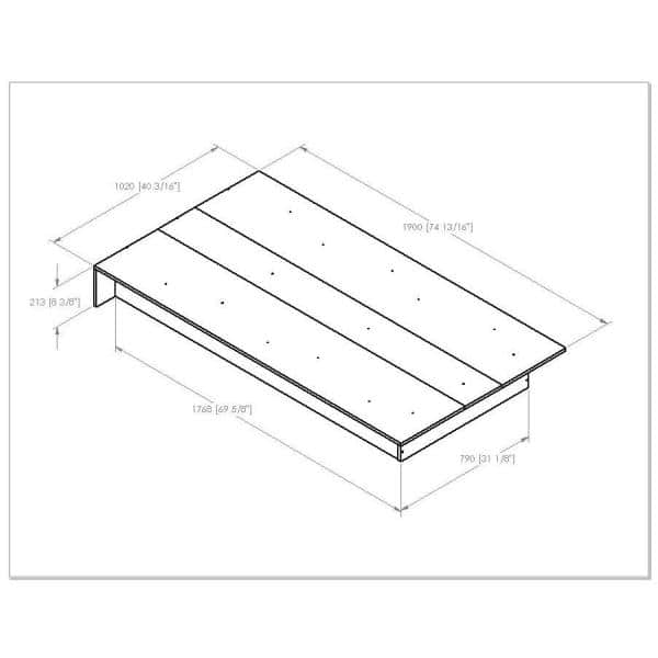 Libra Pure Black Twin Platform Bed with Drawer and Slats