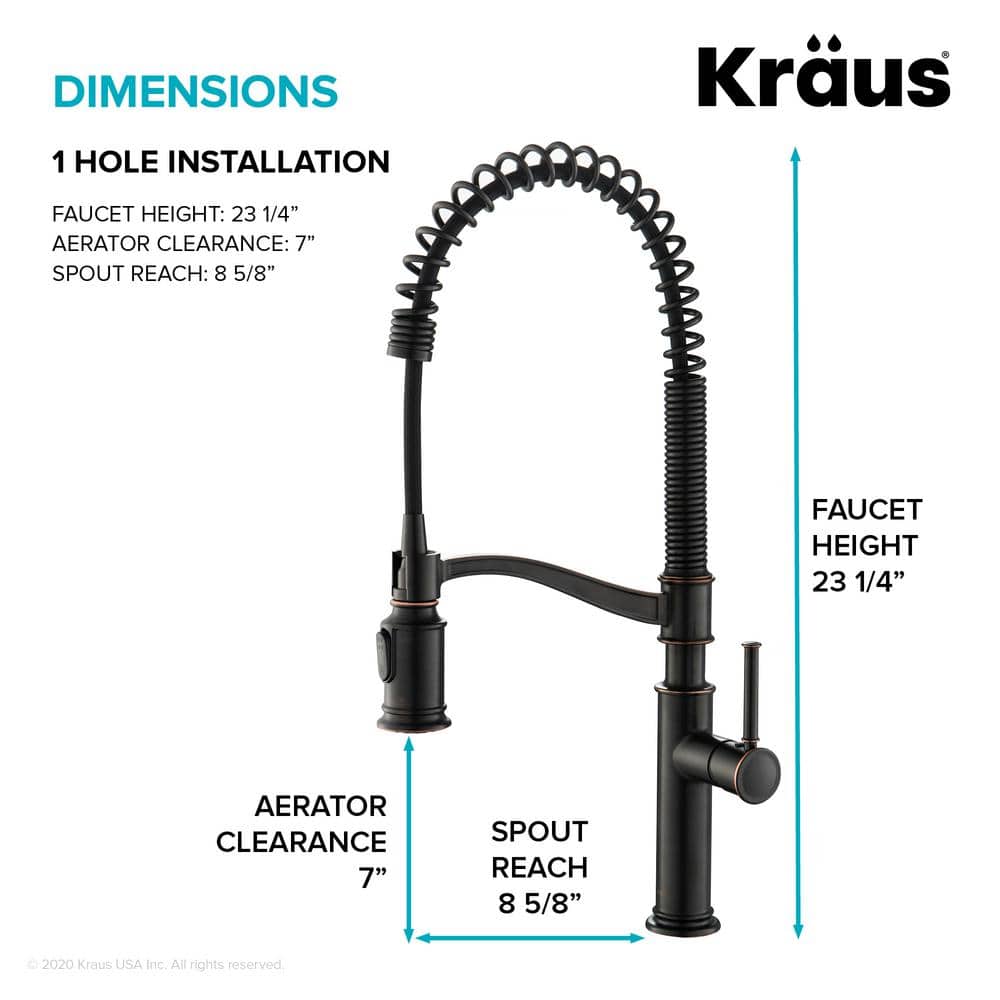 Oil Rubbed Bronze Commercial Pull-Down Kitchen Faucet