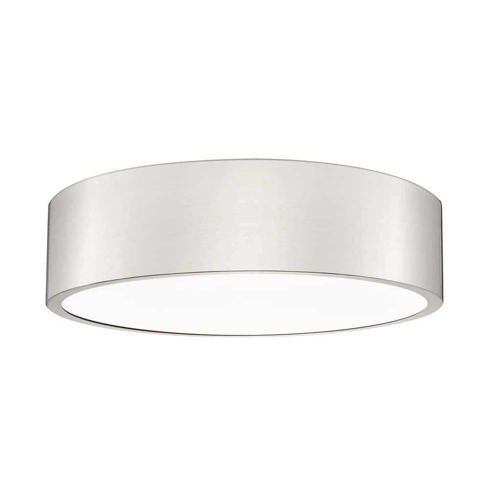 Coronado 16 in. Brushed Nickel Integrated LED 1 Light Flush Mount with Fros