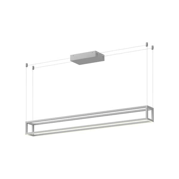 Plaza 48 in. 1 Light 65-Watt White Integrated LED Pendant Light