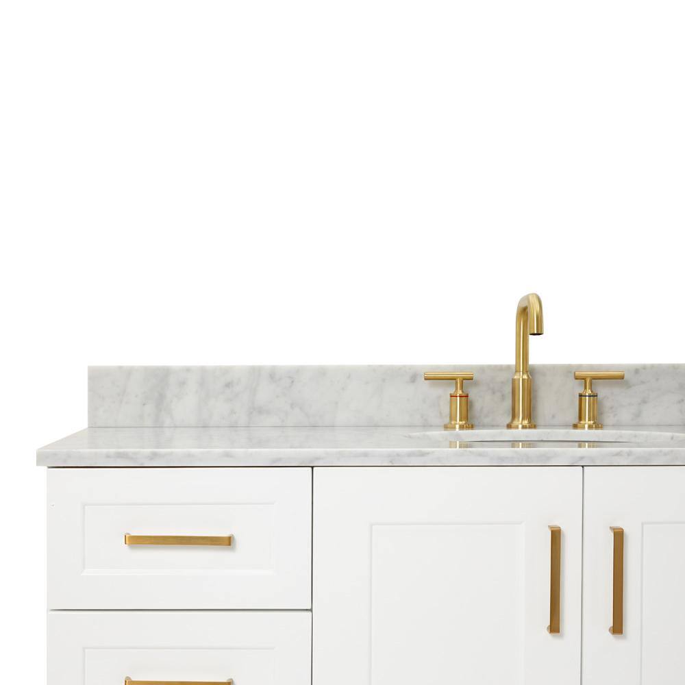 Taylor White Marble Top Freestanding Single Vanity, 55"