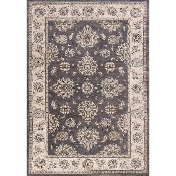 Alba Grey/Ivory 9 ft. x 12 ft. Area Rug