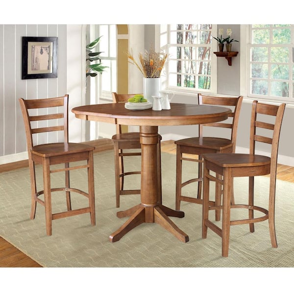 oval counter height dining set