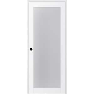 24 in. x 84 in. Paola207 Right-Hand Full Lite Frosted Glass Bianco Noble Wood Composite Single Prehung Interior Door