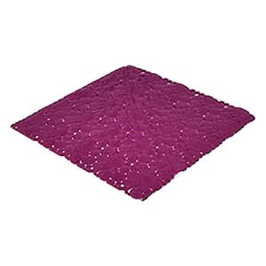 Bubbles Non-Slip Square Shower Mat Solid Purple 20″L X 20″W