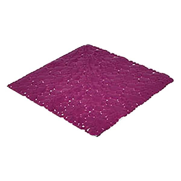 Bubbles Non-Slip Square Shower Mat Solid Purple 20″L X 20″W
