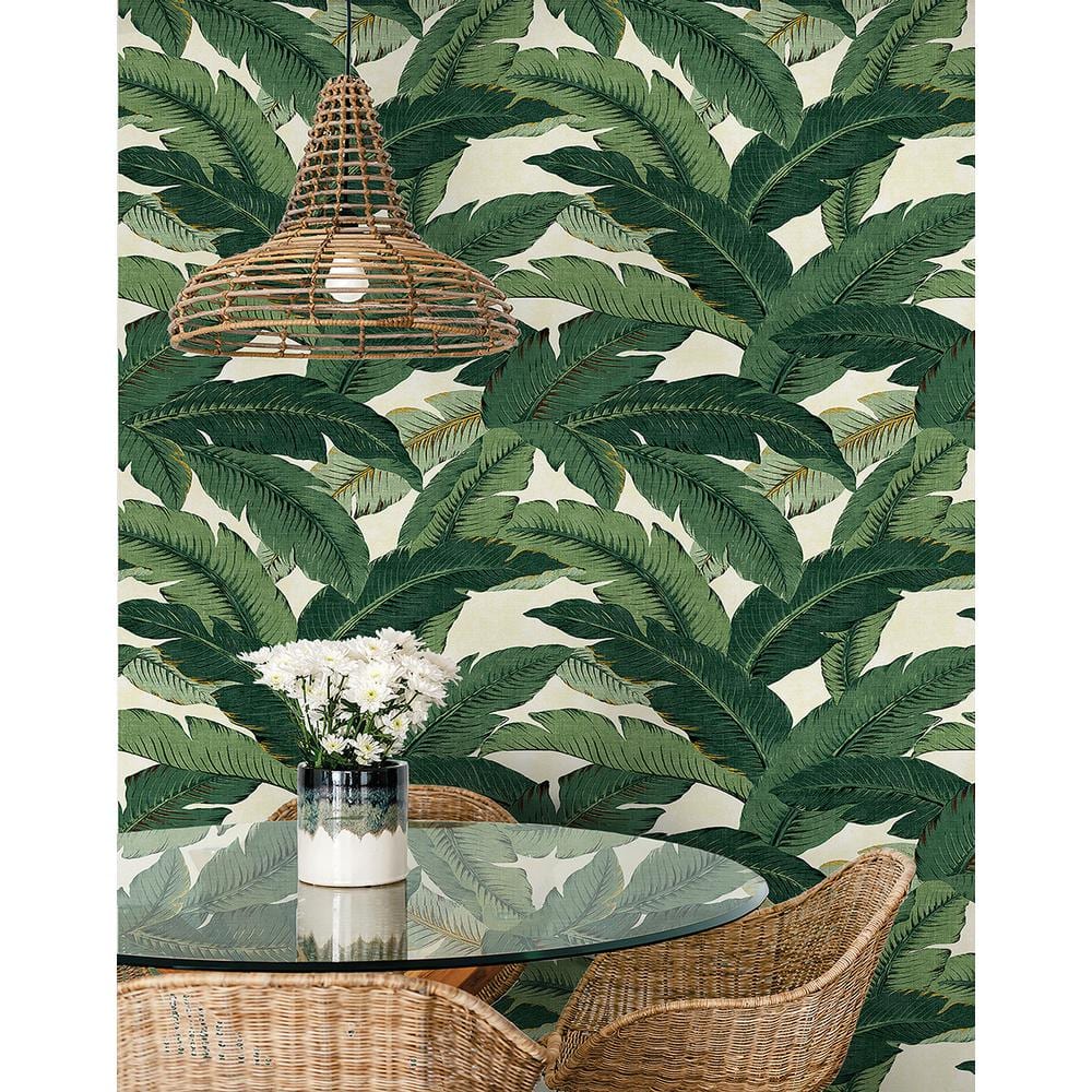 Aloe Green Tropical Palm Peel & Stick Wallpaper Roll