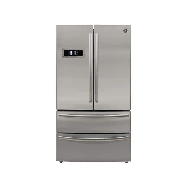 Brama 36 in. 20.66 cu. ft. French Door Bottom Freezer Refrigerator in Stainless Steel