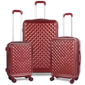 Pocomoke Hill Nested Hardside Luggage Set in Maroon Red, 3 Piece - TSA Compliant