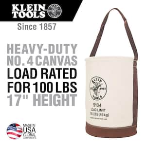 Canvas Bucket with Leather Bottom, 12-Inch