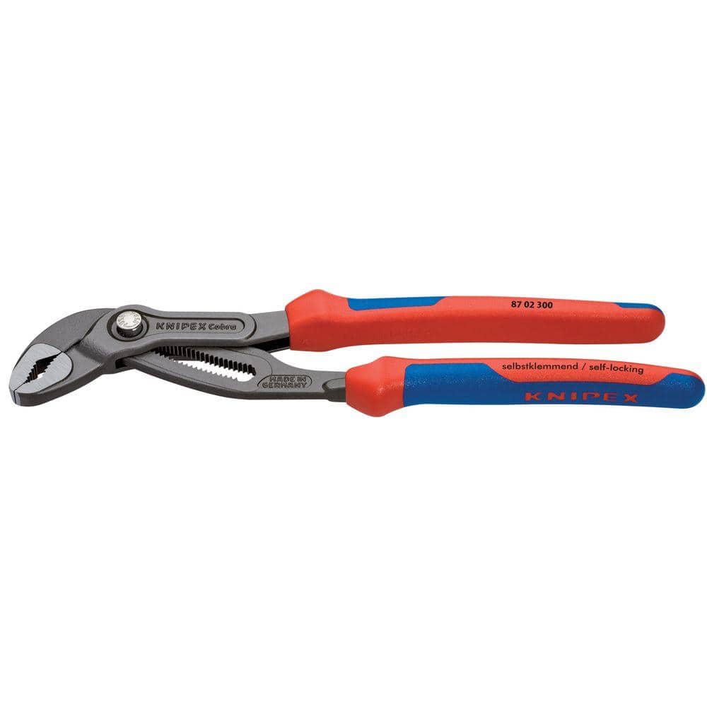 KNIPEX Heavy Duty Forged Steel 12 in. Cobra Pliers with 61 HRC Teeth and  Multi-Component Comfort Grip 87 02 300 SBA The Home Depot