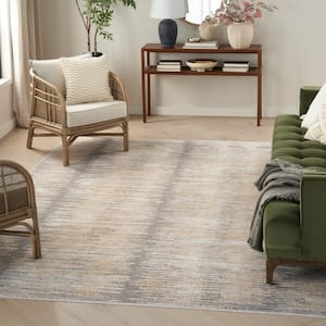 Abstract Hues Grey Gold 5 ft. x 8 ft. Abstract Contemporary Area Rug