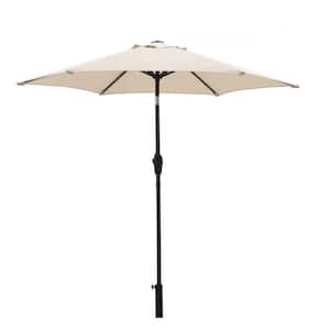 7-1/2 ft. Steel Push-Up Patio Umbrella in Beige
