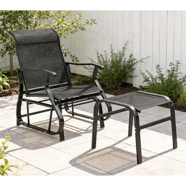 Metal Outdoor High Back Glider Chair Set with Multi-functional