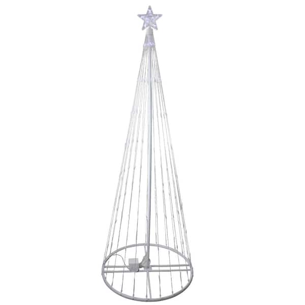 Northlight 6 ft. Pure White LED Lighted Show Cone Christmas Tree ...