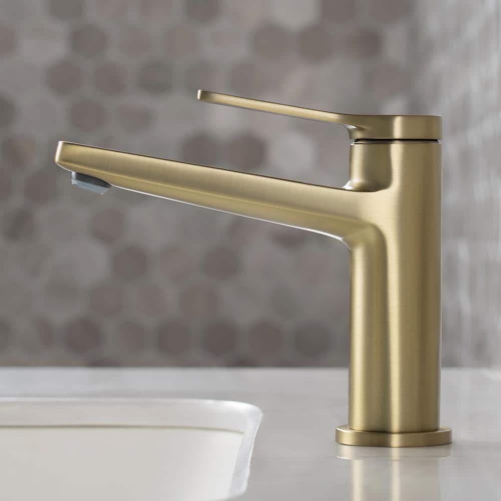 Indy 6.75'' Brushed Gold Stainless Steel Bathroom Faucet