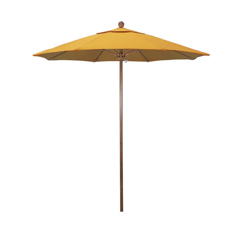 7.5 ft. Woodgrain Aluminum Commercial Market Patio Umbrella Fiberglass Ribs and Push Lift in Yellow Pacifica price history on PriceWatchPro