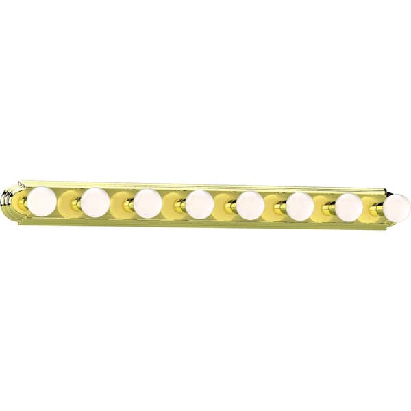Volume Lighting 8-Light Polished Brass Bath or Vanity Light