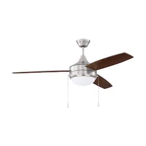 Phaze-3 Blade 52in. Indoor Dual Mount 3-Speed Reversible Motor Brushed Polished Nickel Finish Ceiling Fan with Light Kit