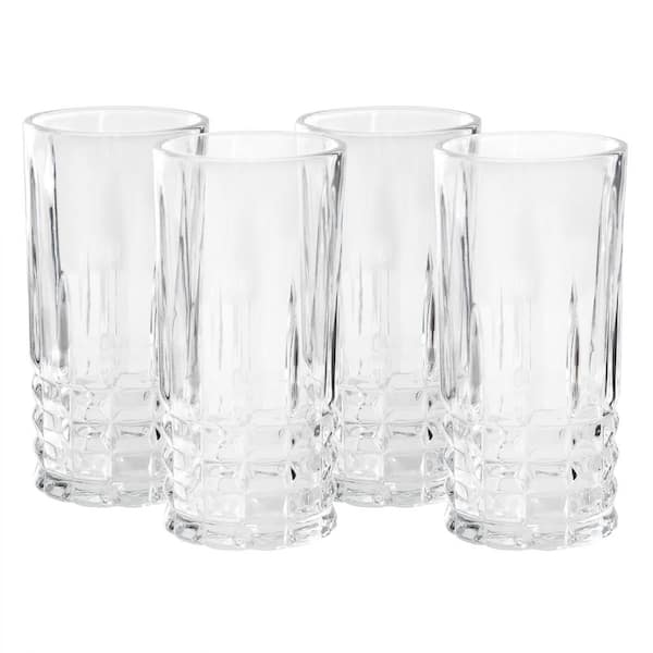 MARTHA STEWART EVERYDAY Calista 4 Piece 12.2 oz. Glass Tumbler Set in Clear