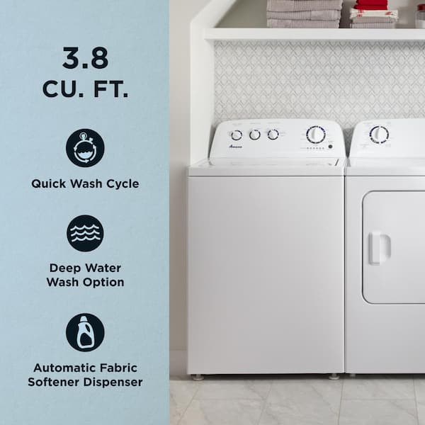 3.8 cu. ft. Large Capacity Top Load Washer in White with High-Efficiency Agitator