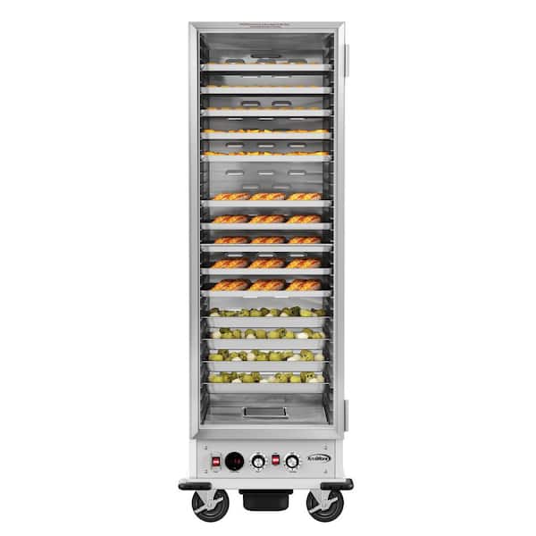 33 in. Commercial Non-Insulated Glass Door Holding/Proofing Cabinet with 36 Pans Capacity in Silver Buffet Server