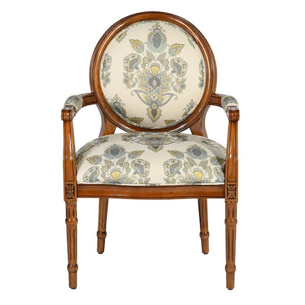 Antique pair of upholstered Louis XIV-style salon chairs, walnut