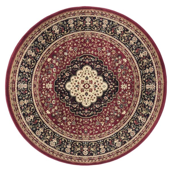 Concord Global Trading Ankara Kerman Red 5 ft. Round Area Rug