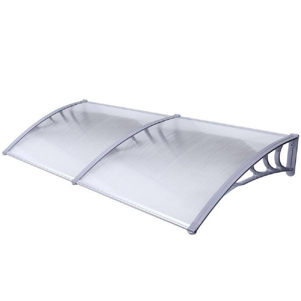 ALEKO 6.5 ft. Polycarbonate Window/Entry Fixed Awning in Grey DC40X80 ...