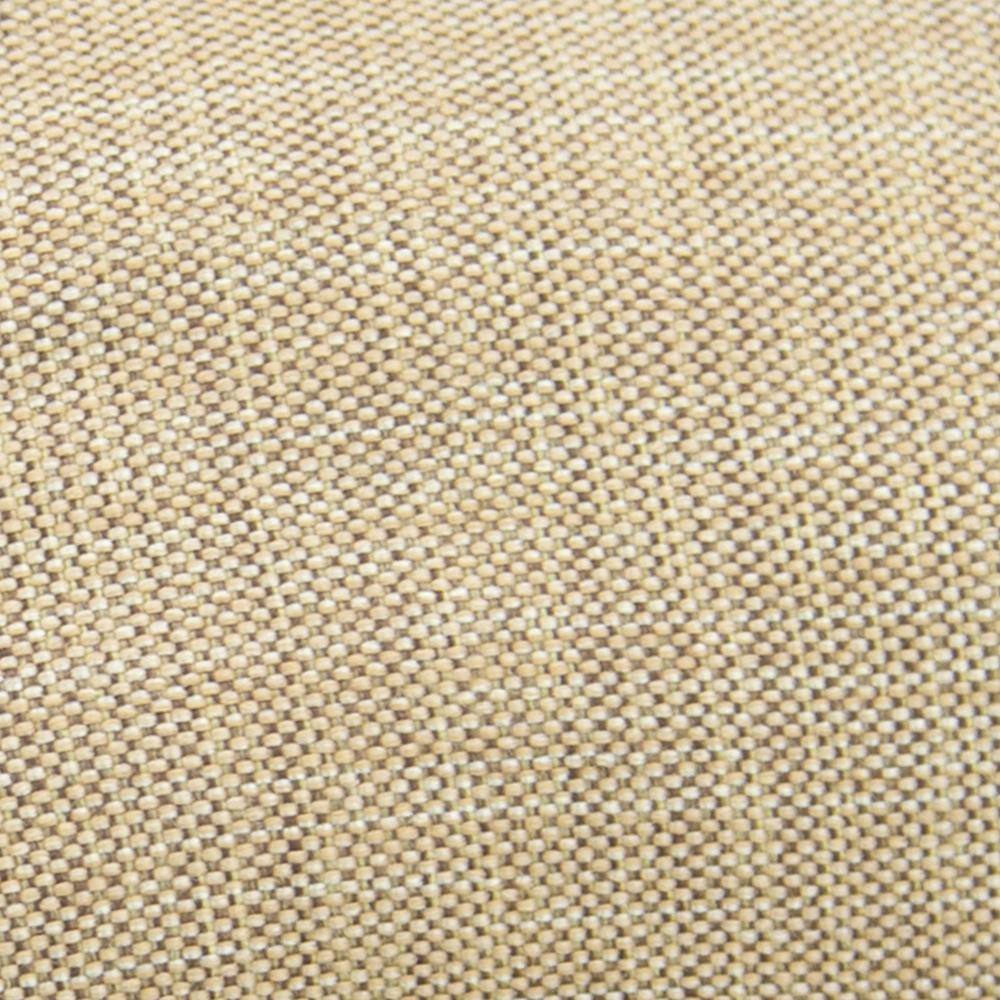 Close-up texture of the tan fabric cushion.