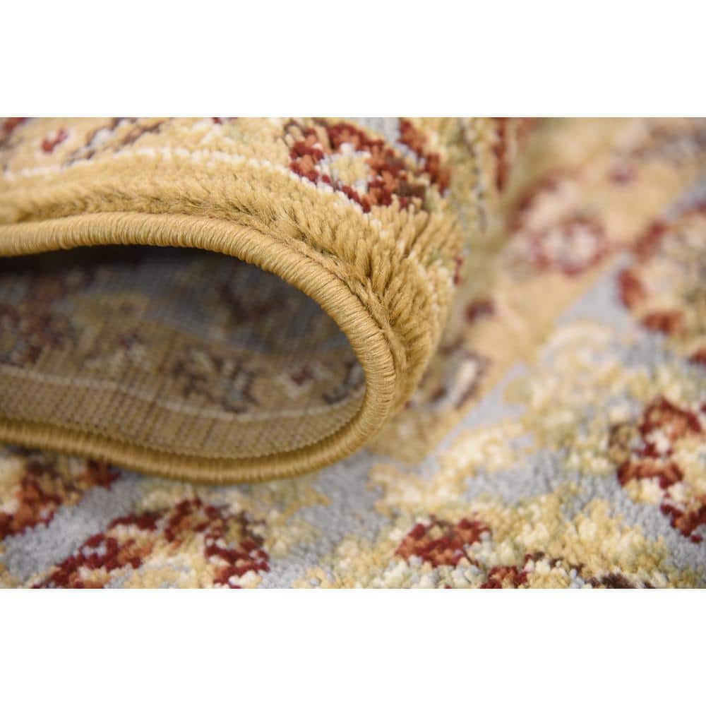 Voyage Dark Yellow Floral Rectangular Synthetic Area Rug