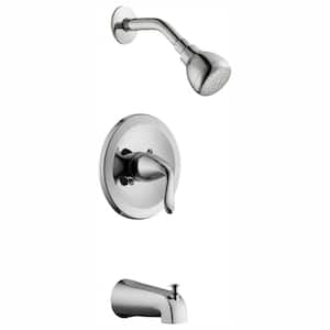 Constructor Single-Handle 1-Spray Tub and Shower Faucet in Chrome (Valve Included)