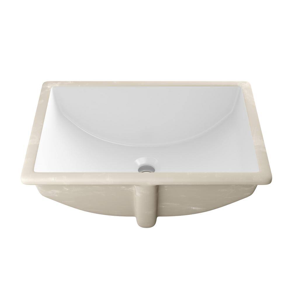 Denbigh 21'' White Ceramic Rectangular Undermount Sink