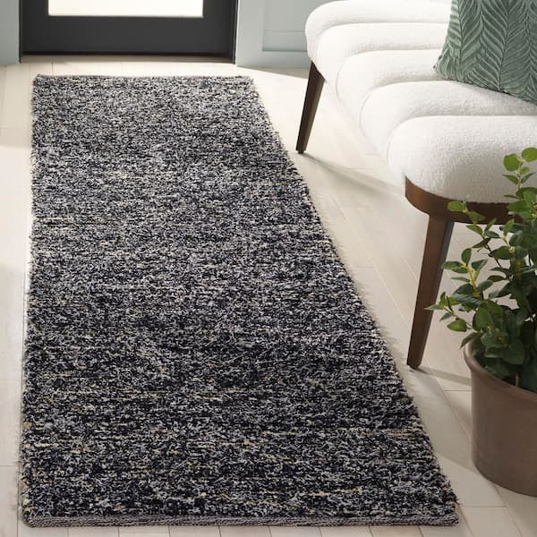 Montauk 2 ft. x 8 ft. Beige/Black Modern Abstract Distressed Runner Rug