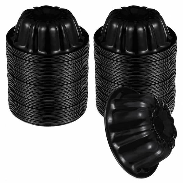 16-Pack 4 in Carbon Steel Mini Fluted Flan and Chocoflan Molds with Nonstick Coating for Cupcakes and Pudding