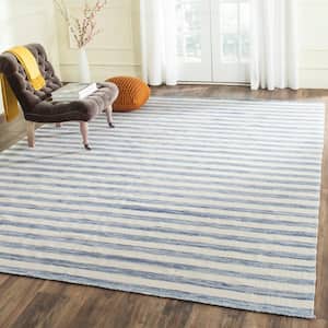 Dhurries Blue/Ivory 8 ft. x 10 ft. Area Rug