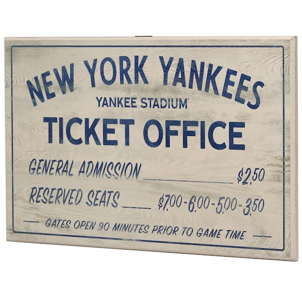 Open Road Brands New York Yankees Vintage Ticket Office Wood Wall