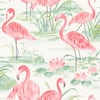 Pink Flamingo Beach Peel and Stick Wallpaper Pink Vinyl Peelable Roll (Covers 30.75 sq. ft.)