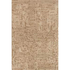 Arvin Olano Hive Jute and Wool Natural 10 ft. x 14 ft. Indoor/Outdoor Patio Rug