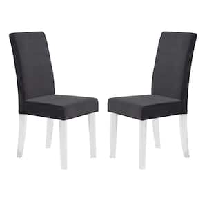 Dalia 40 in. Black Velvet and Acrylic Finish Modern Dining Chair (Set of 2)