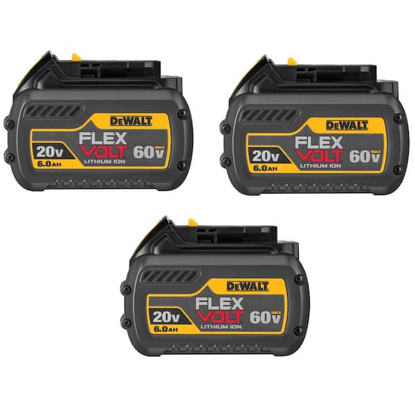 DEWALT FLEXVOLT 20V/60V MAX Lithium-Ion 6.0Ah Battery (3 Pack)