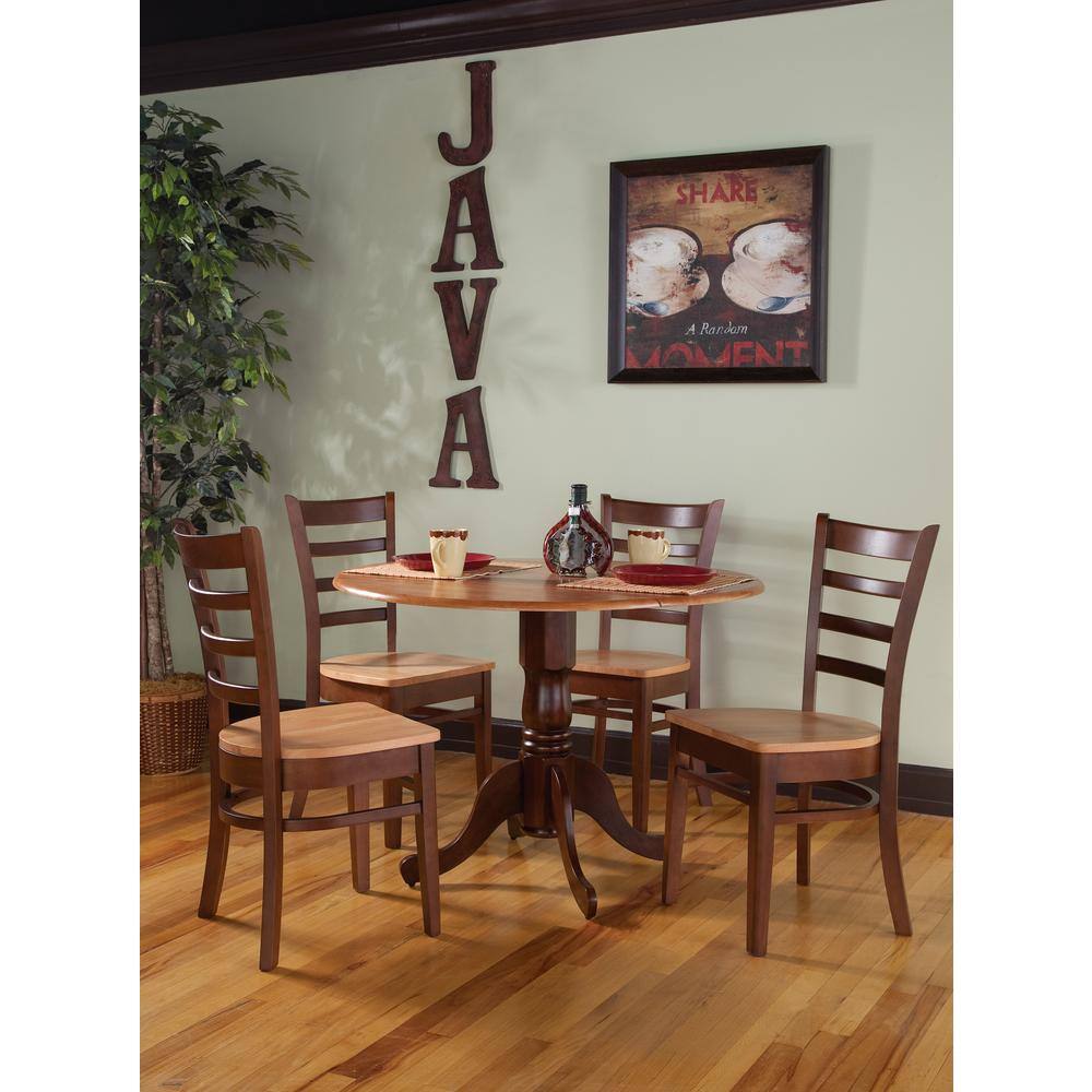 Set of 2 White High Ladderback Wood Side Chairs